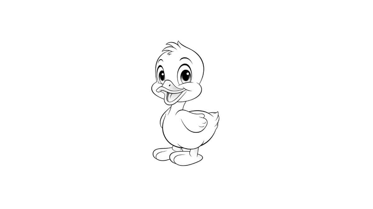 desenho de patinho na água para colorir