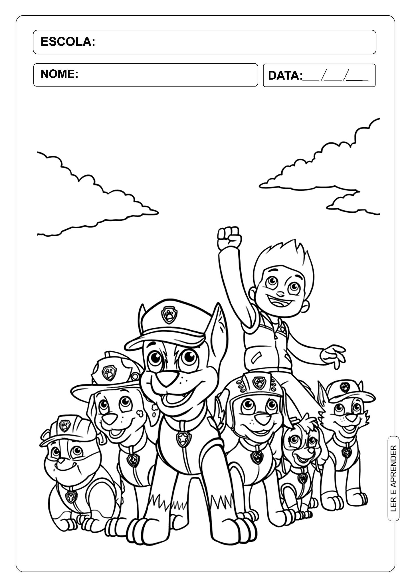 desenho do marshall para colorir