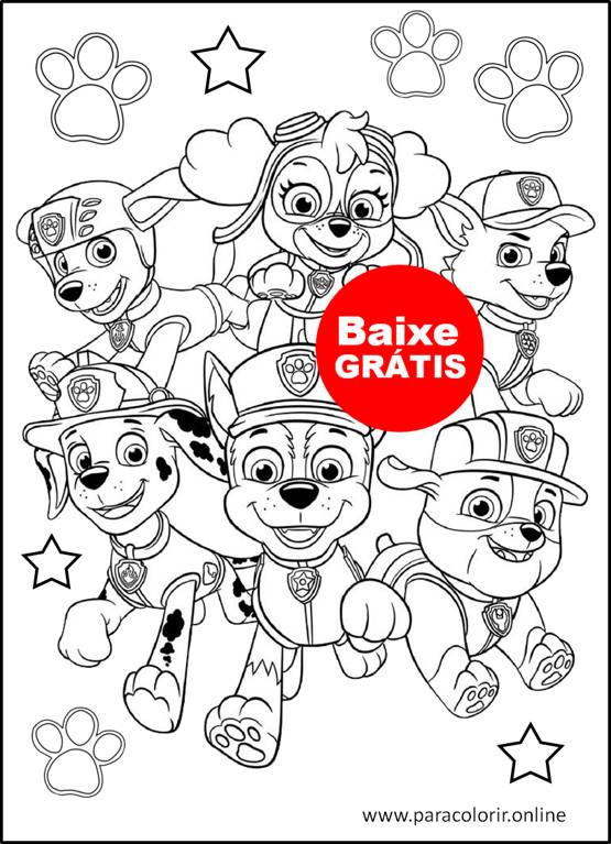 desenhos patrulha canina para colorir online