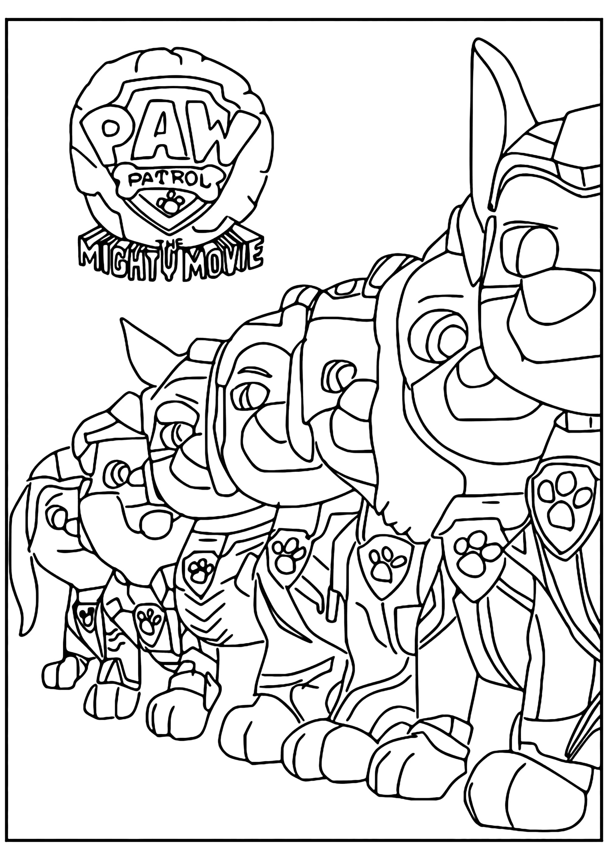 Patrulha Canina Mighty Pups para colorir