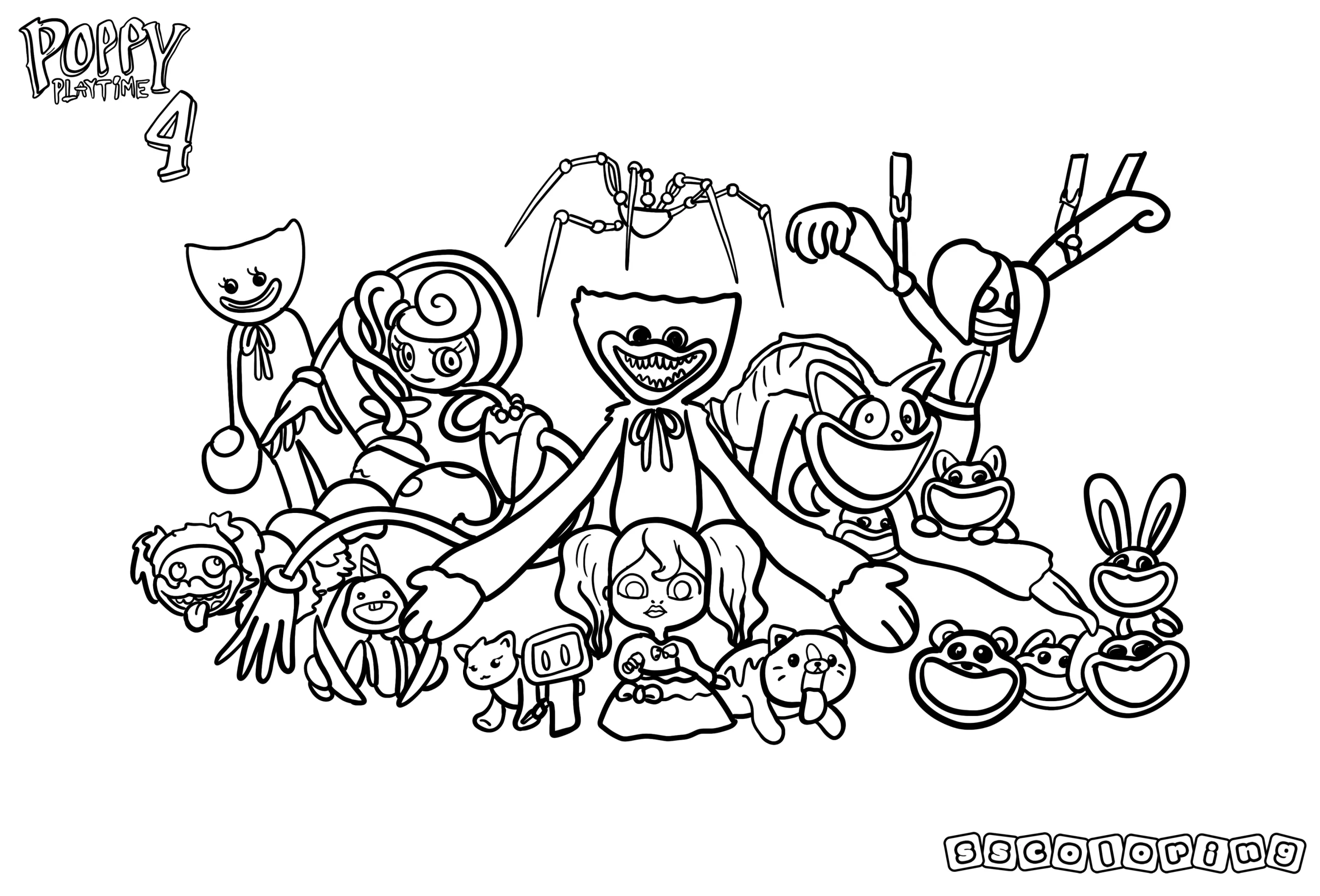 desenhos fofos poppy playtime 3 para colorir