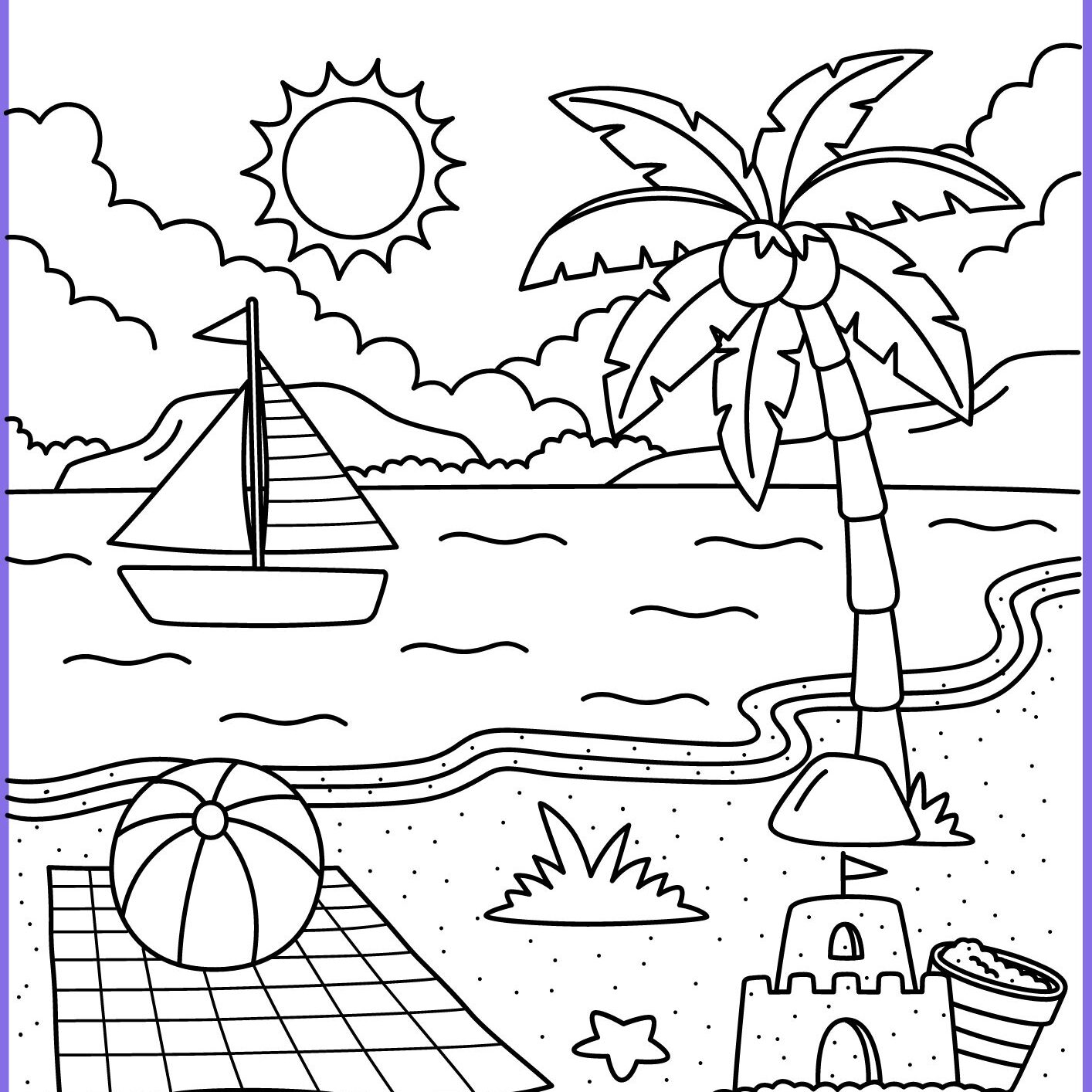 desenho de conchas para colorir
