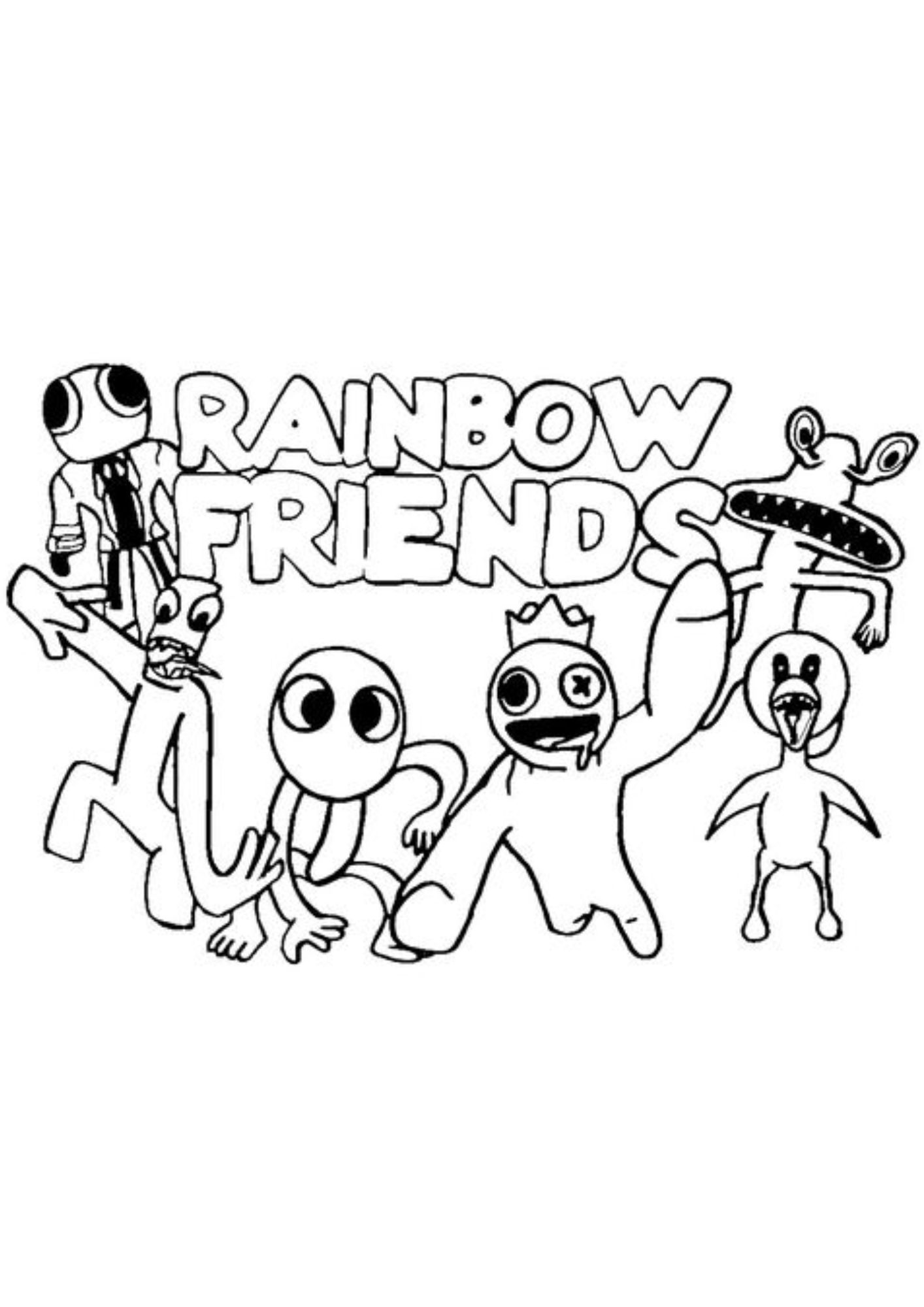 desenho para colorir rainbow friends blue