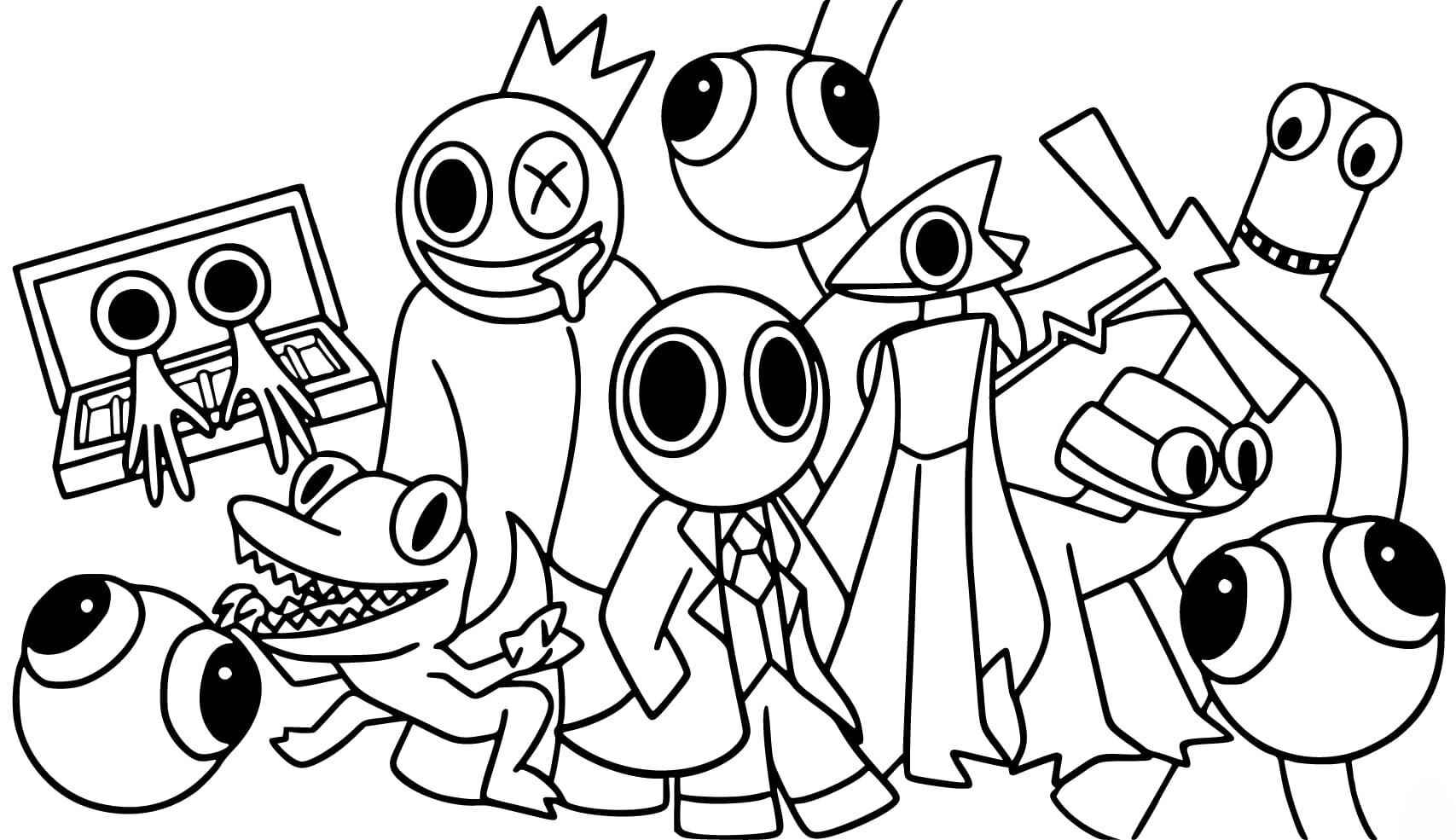 desenho para colorir rainbow friends green