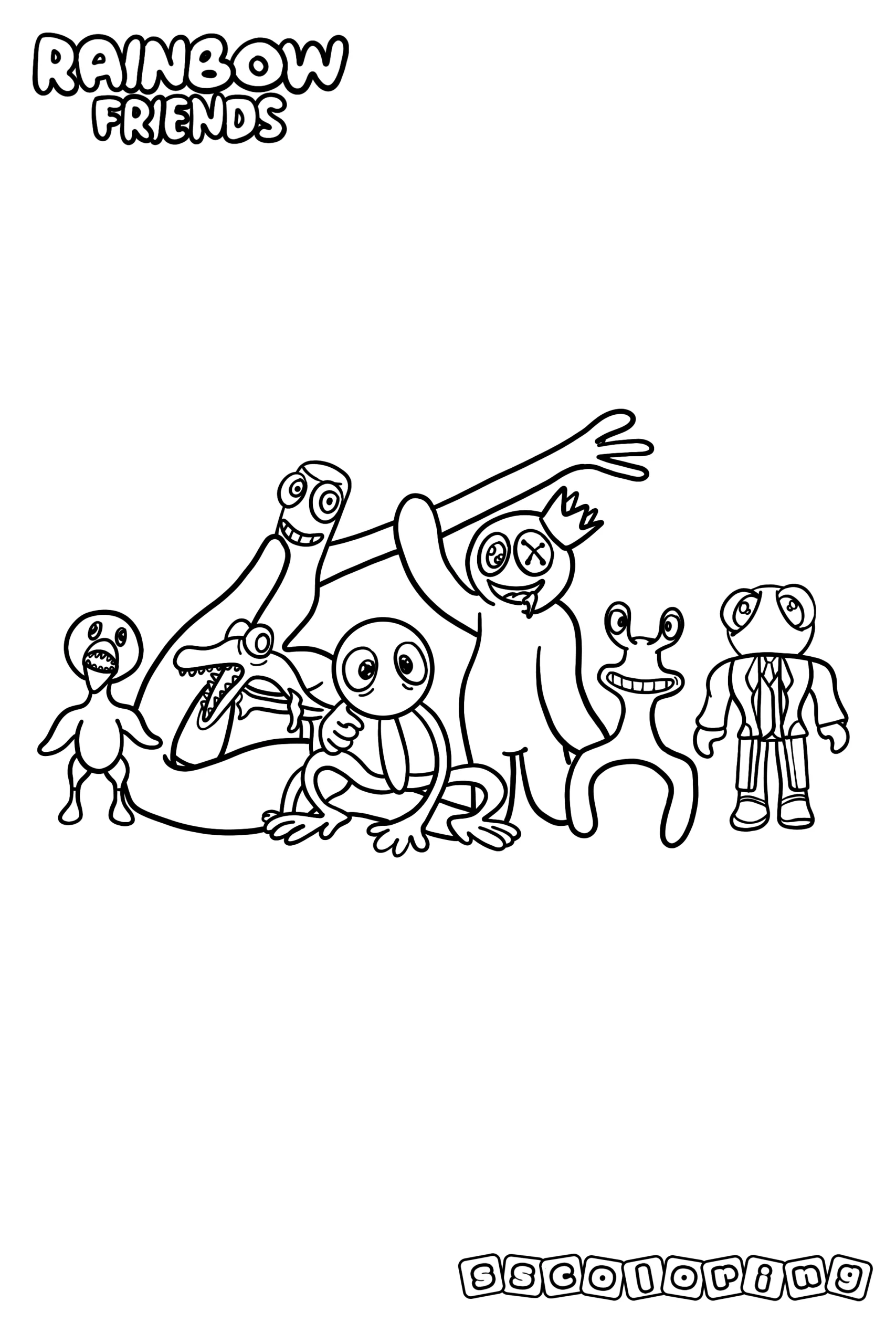 desenho para colorir rainbow friends purple