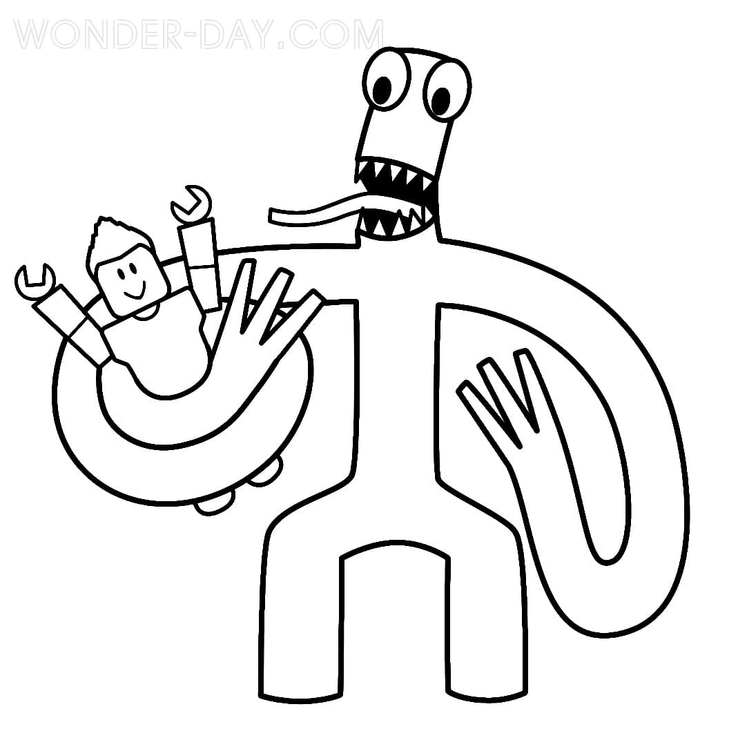 desenho para colorir rainbow friends red