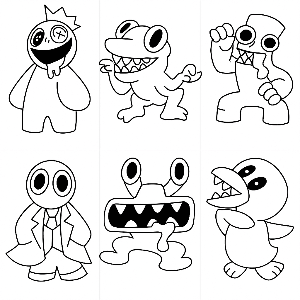 desenho para colorir rainbow friends orange