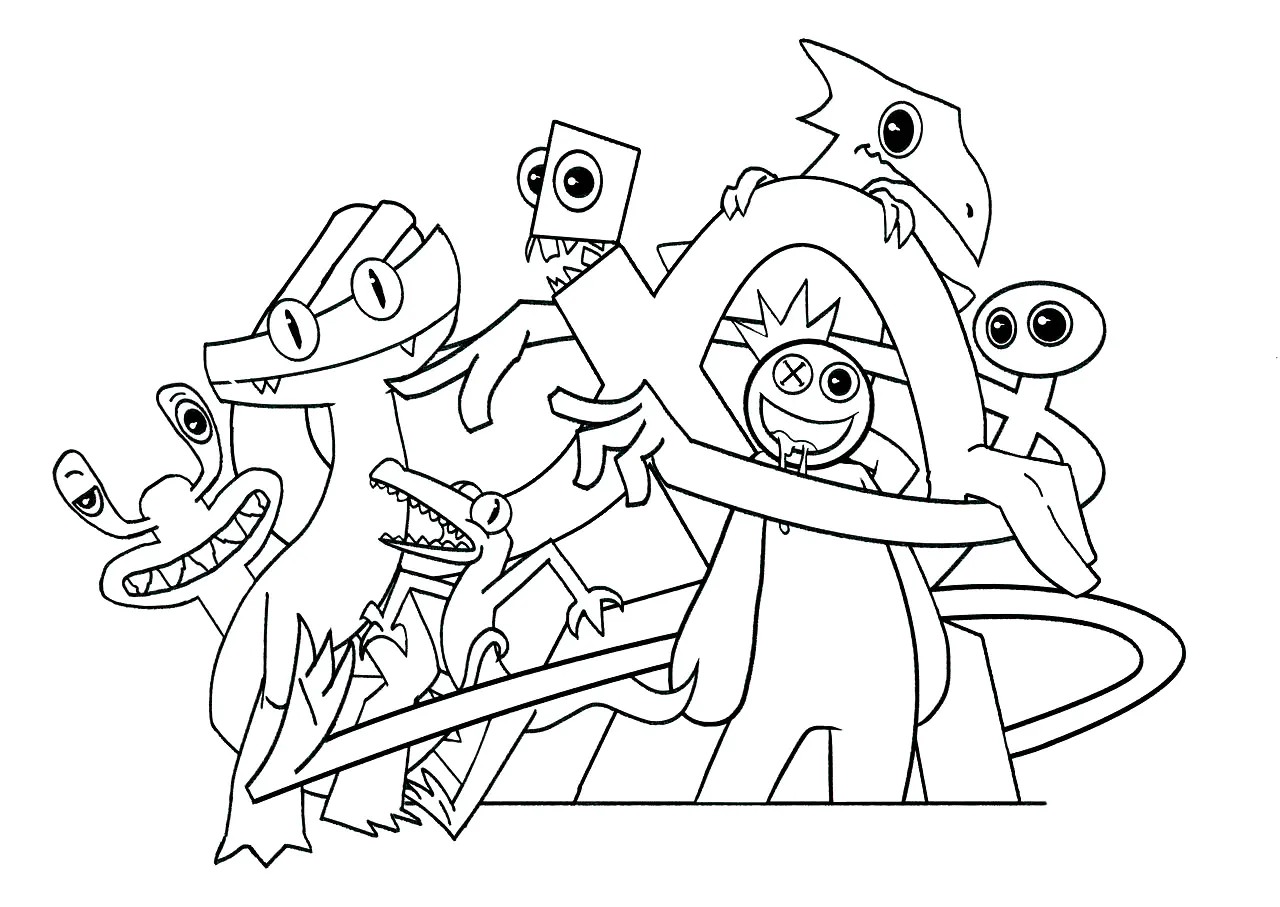desenho para colorir rainbow friends red