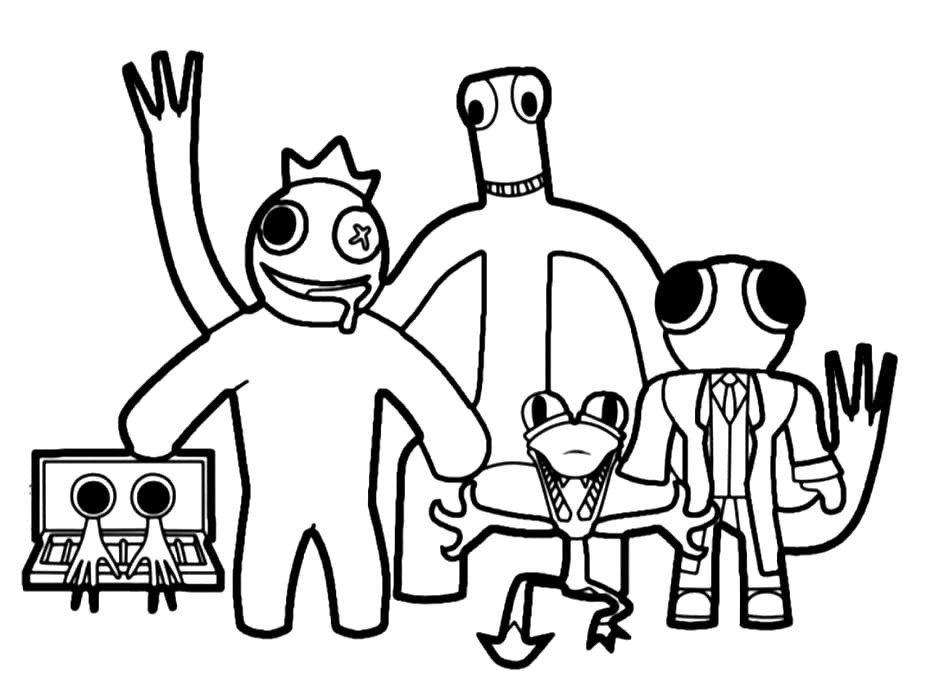 desenho para colorir rainbow friends cyan