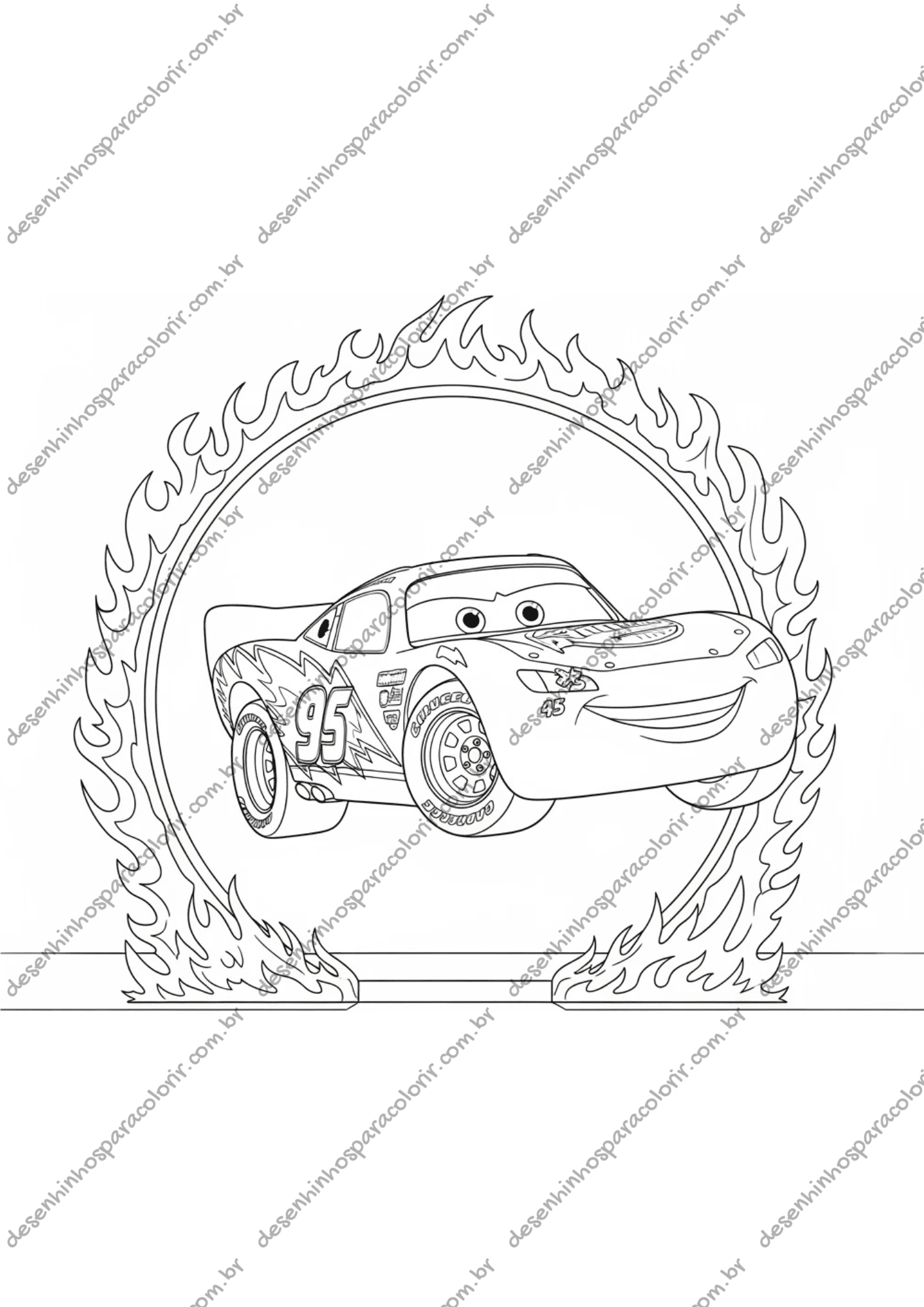 desenho do Relâmpago McQueen número 95