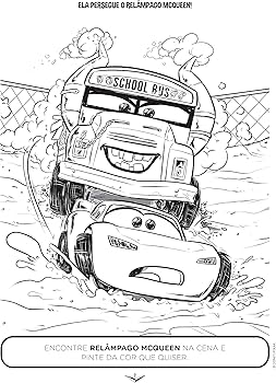 desenho do Relâmpago McQueen para festa infantil
