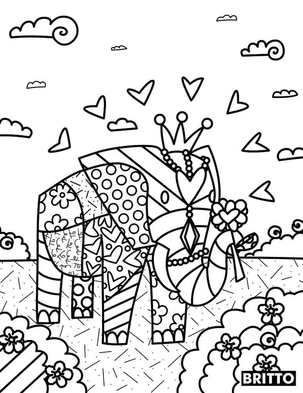 Romero Britto para colorir animais