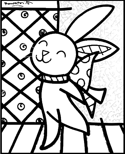 Desenho de coração Romero Britto para pintar
