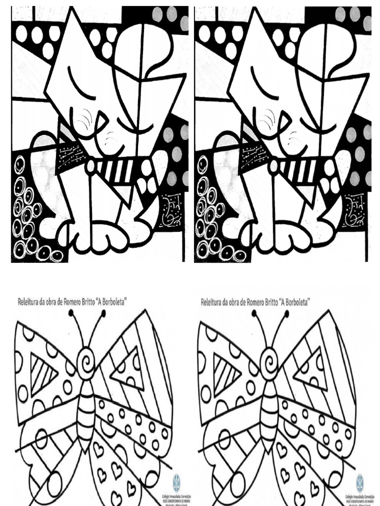 Pintura no estilo Romero Britto