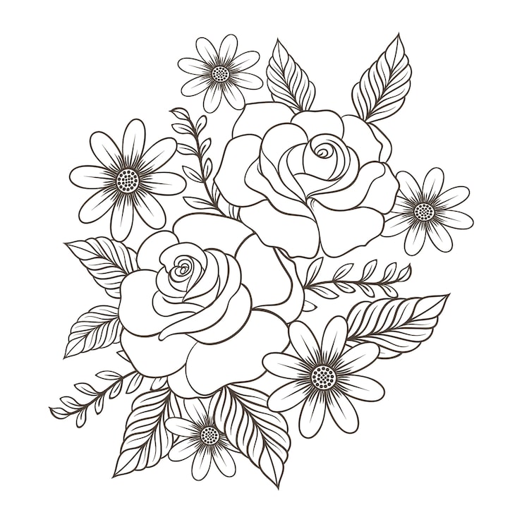 desenhos de rosas coloridas