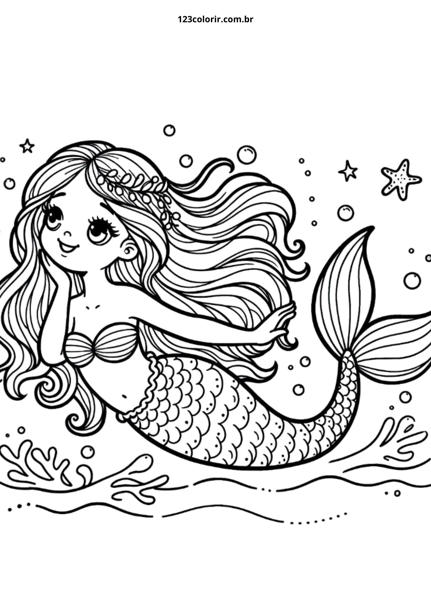 desenho de sereia para imprimir