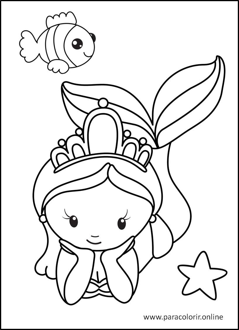sereia desenho com tesouro
