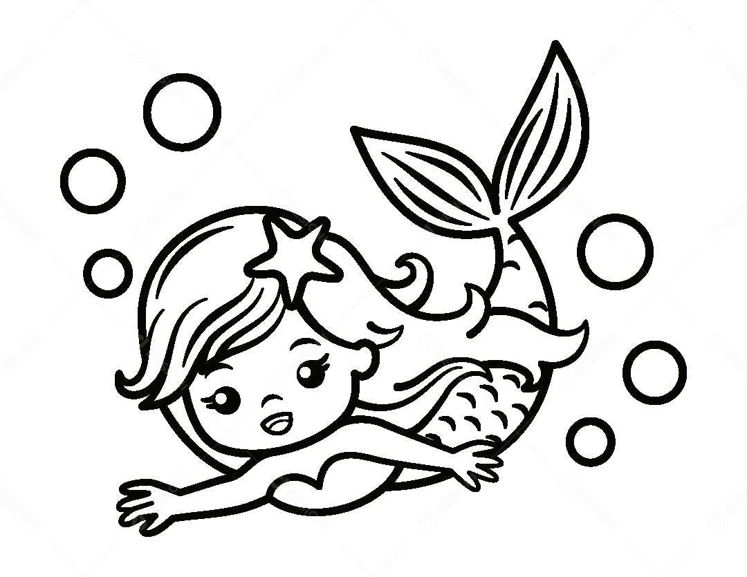 desenho de sereia para imprimir