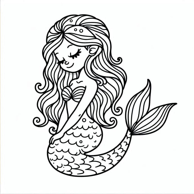 sereia desenho fácil