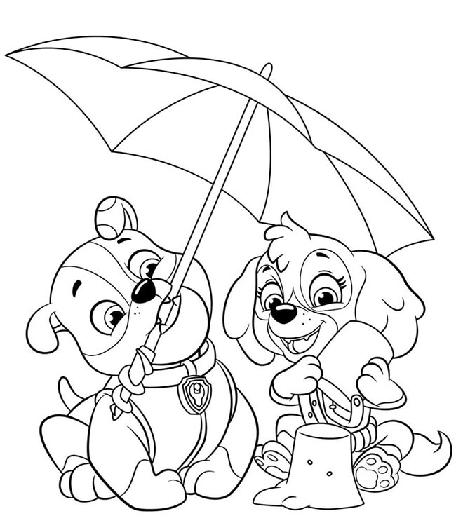 desenho Skye e Chase