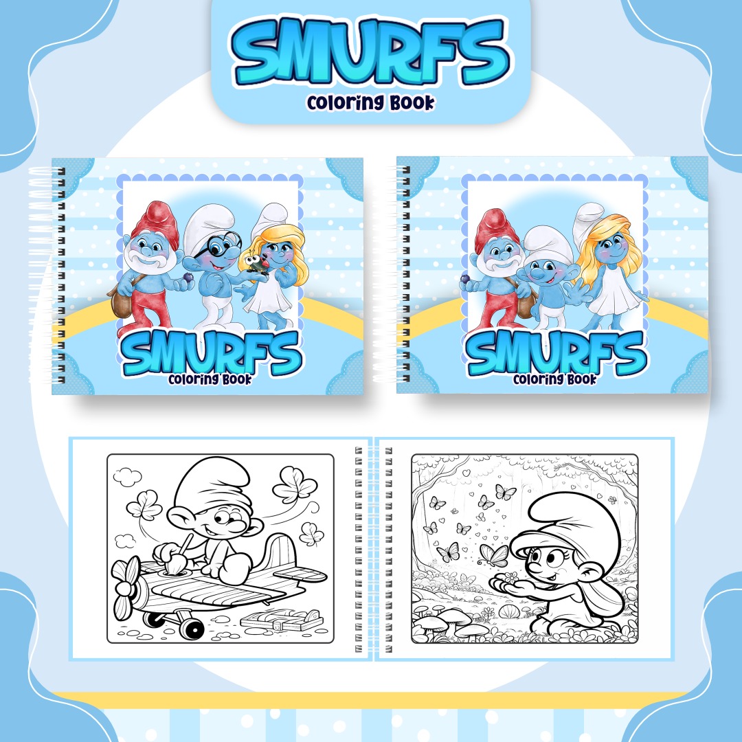 papel de parede smurfs para colorir