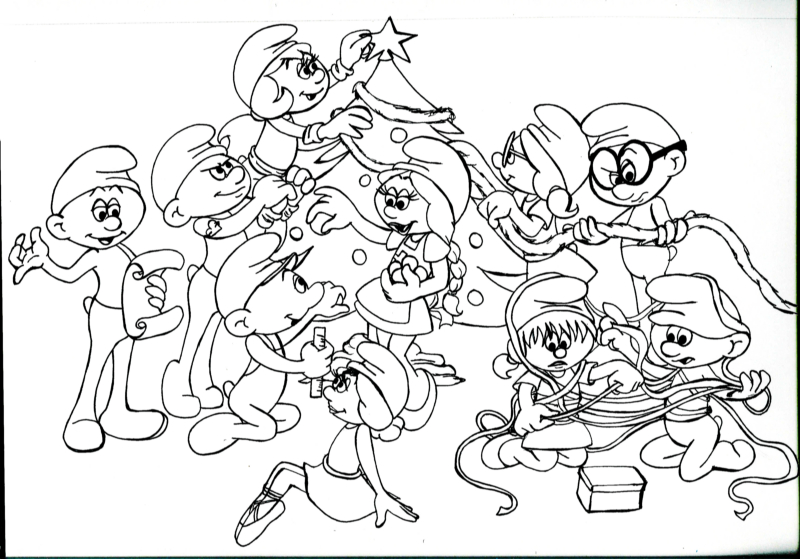 atividade infantil smurfs colorir