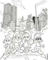 papel de parede smurfs para colorir
