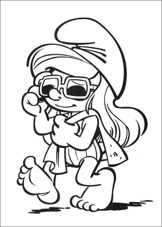 desenhos da smurfette para colorir