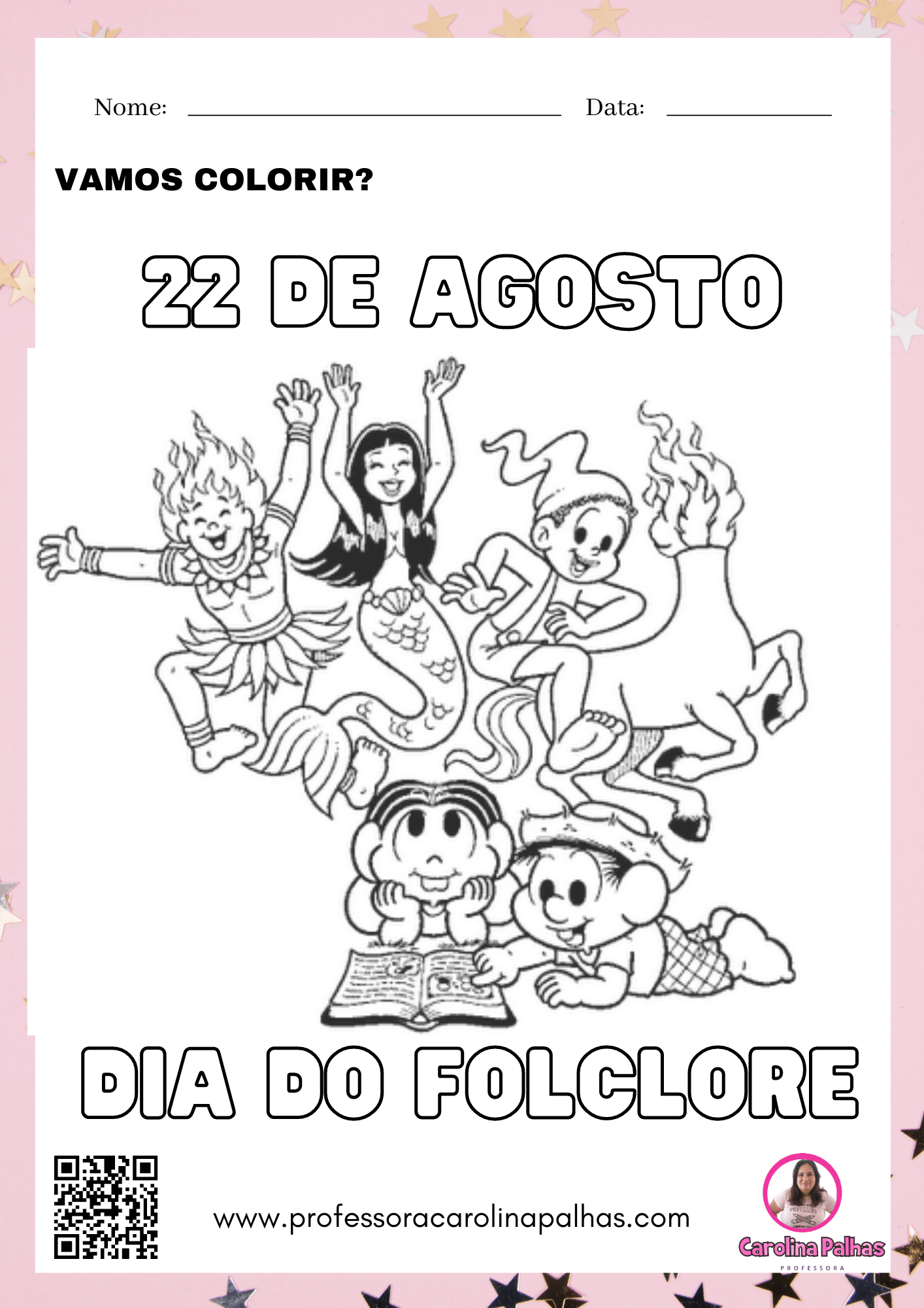 desenho folclore para pintar