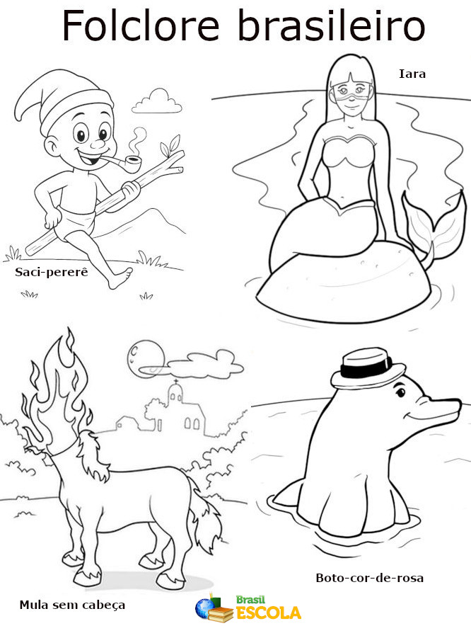 lendas brasileiras para colorir