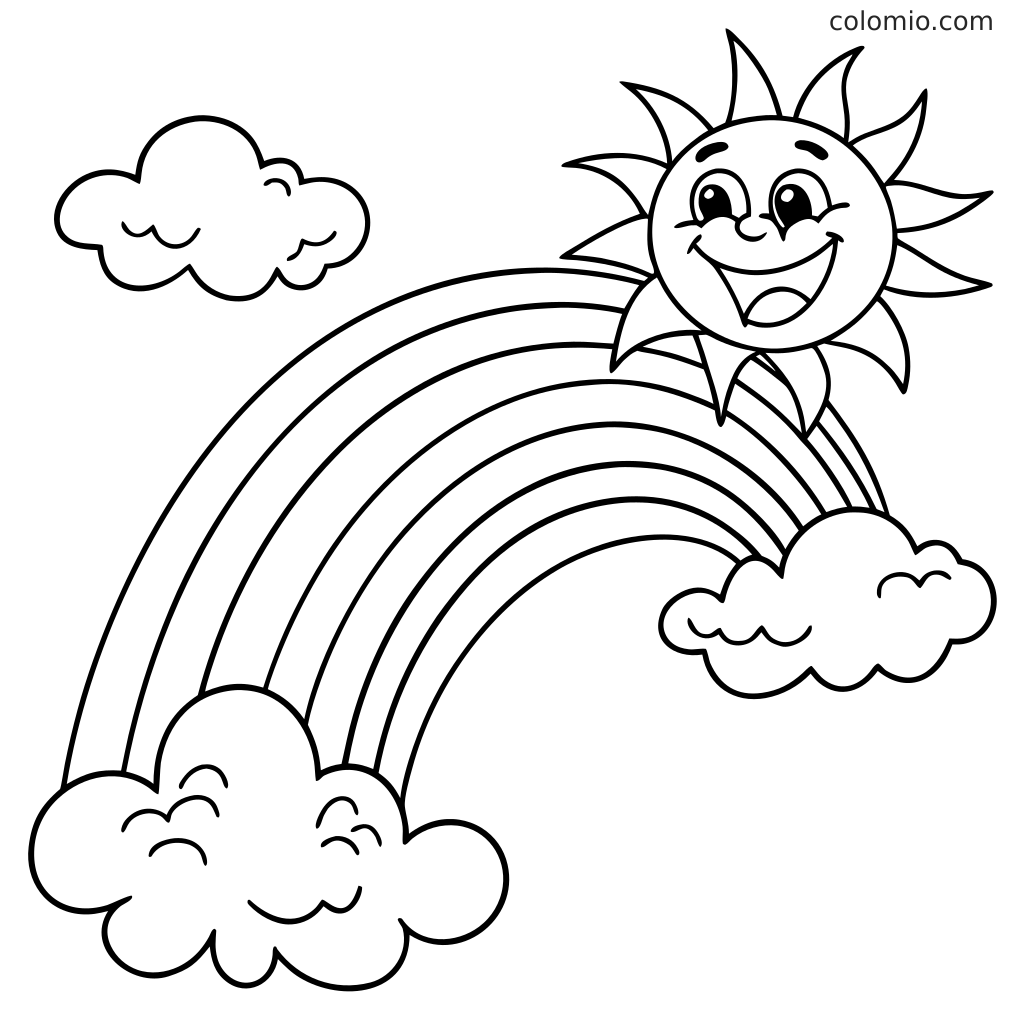 sol sorridente para colorir