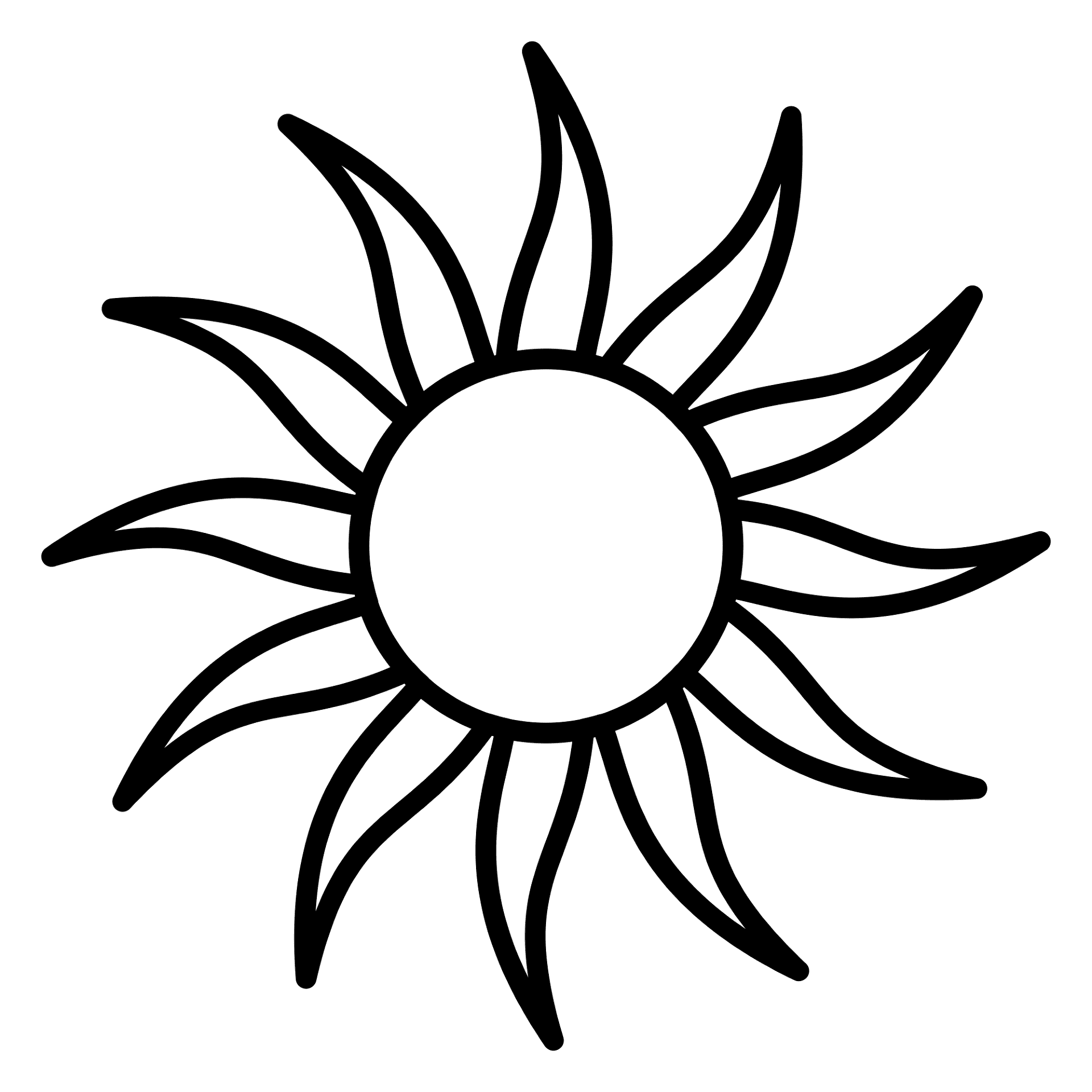 desenho de pôr do sol para colorir