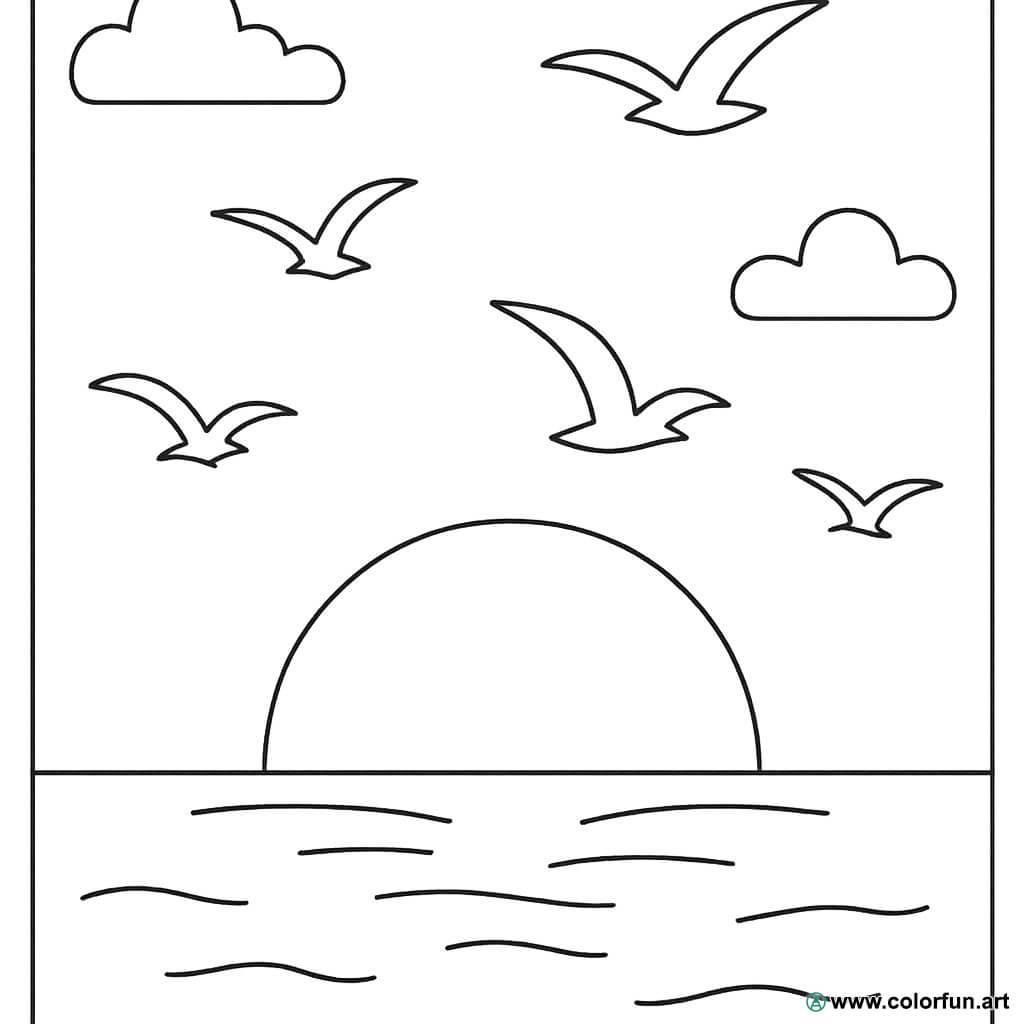 sol sorridente para colorir