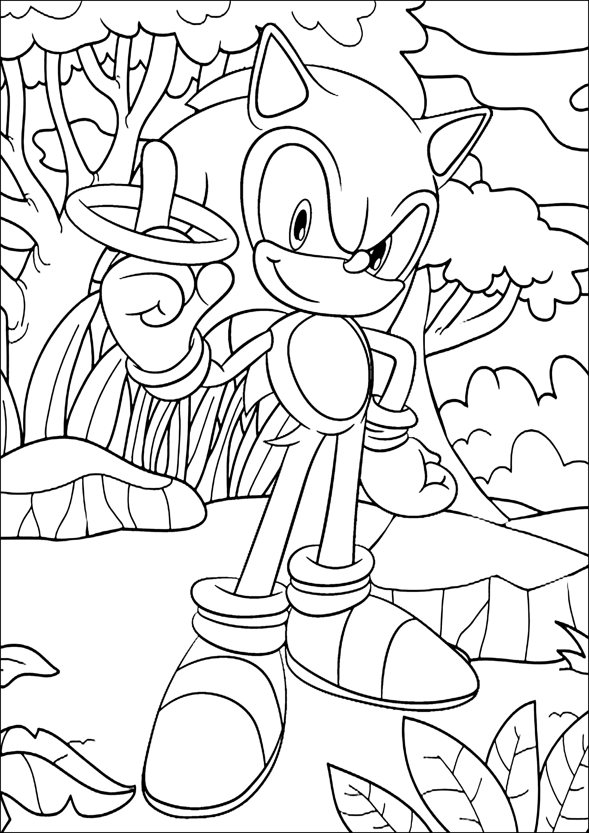 desenho do sonic para imprimir