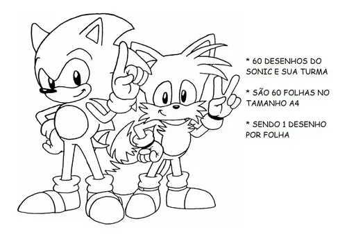 sonic e turma para pintar