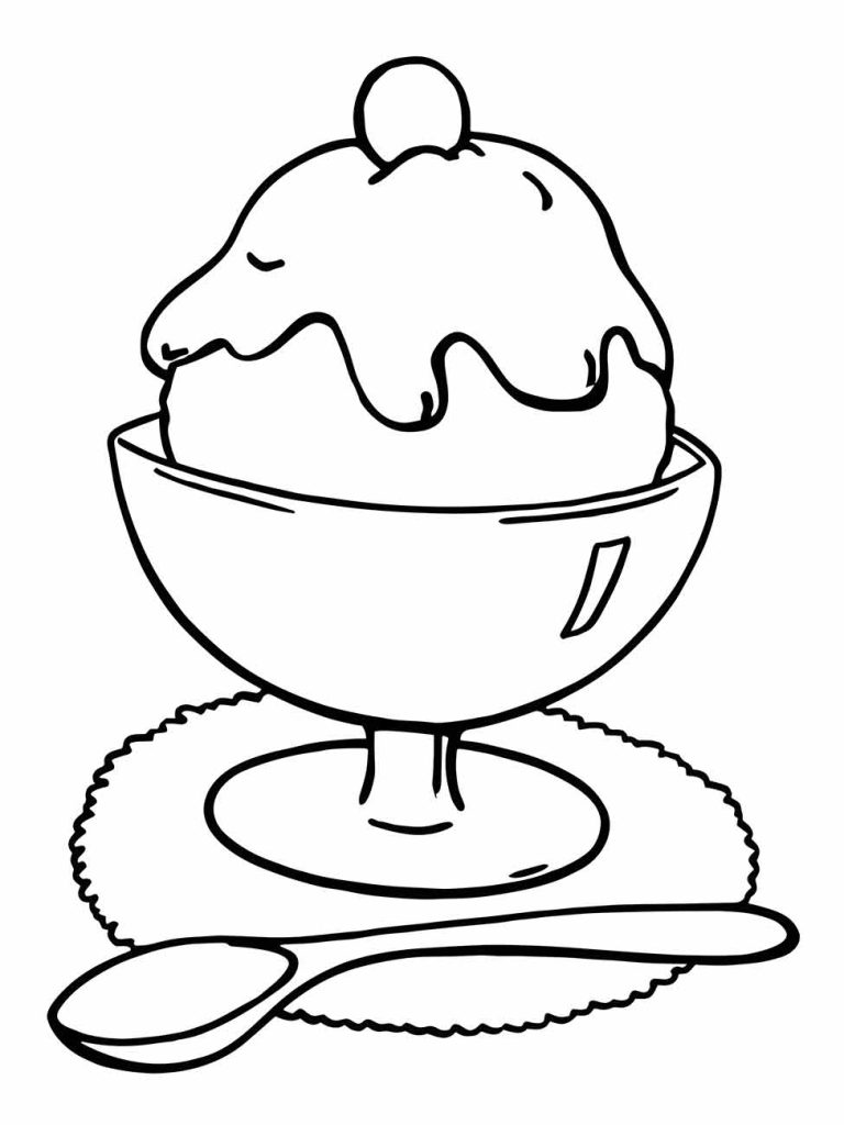 desenho de sorvete realista para colorir