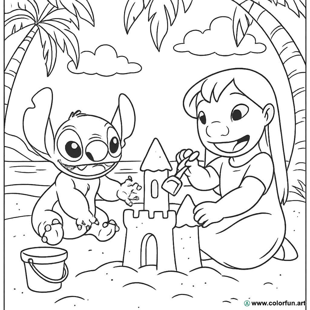 Stitch de Natal para colorir