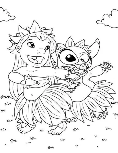 desenhos fofos stitch e angel