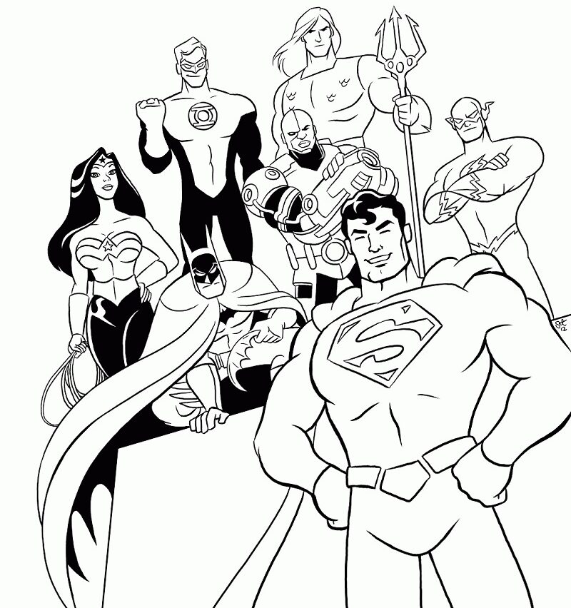 páginas para colorir de heróis