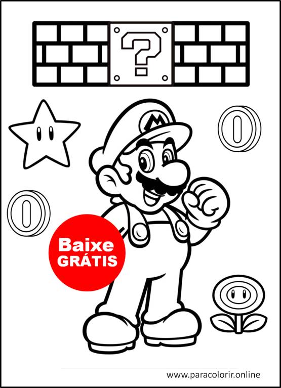 desenhos do mario bros para pintar