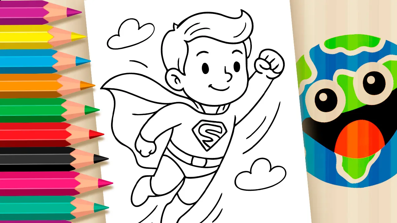 desenho do superman com capa