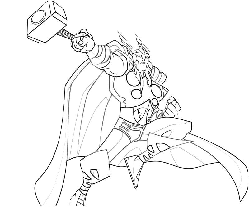 thor deus do trovão para colorir