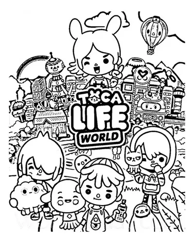 personagens toca life para colorir