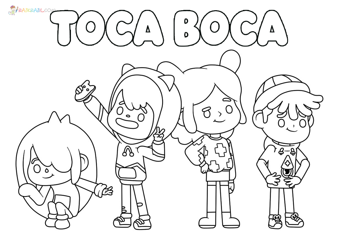 personagens toca life para colorir