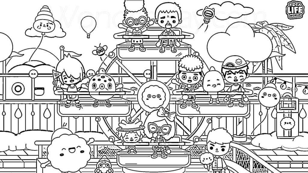 personagens toca life world para desenhar