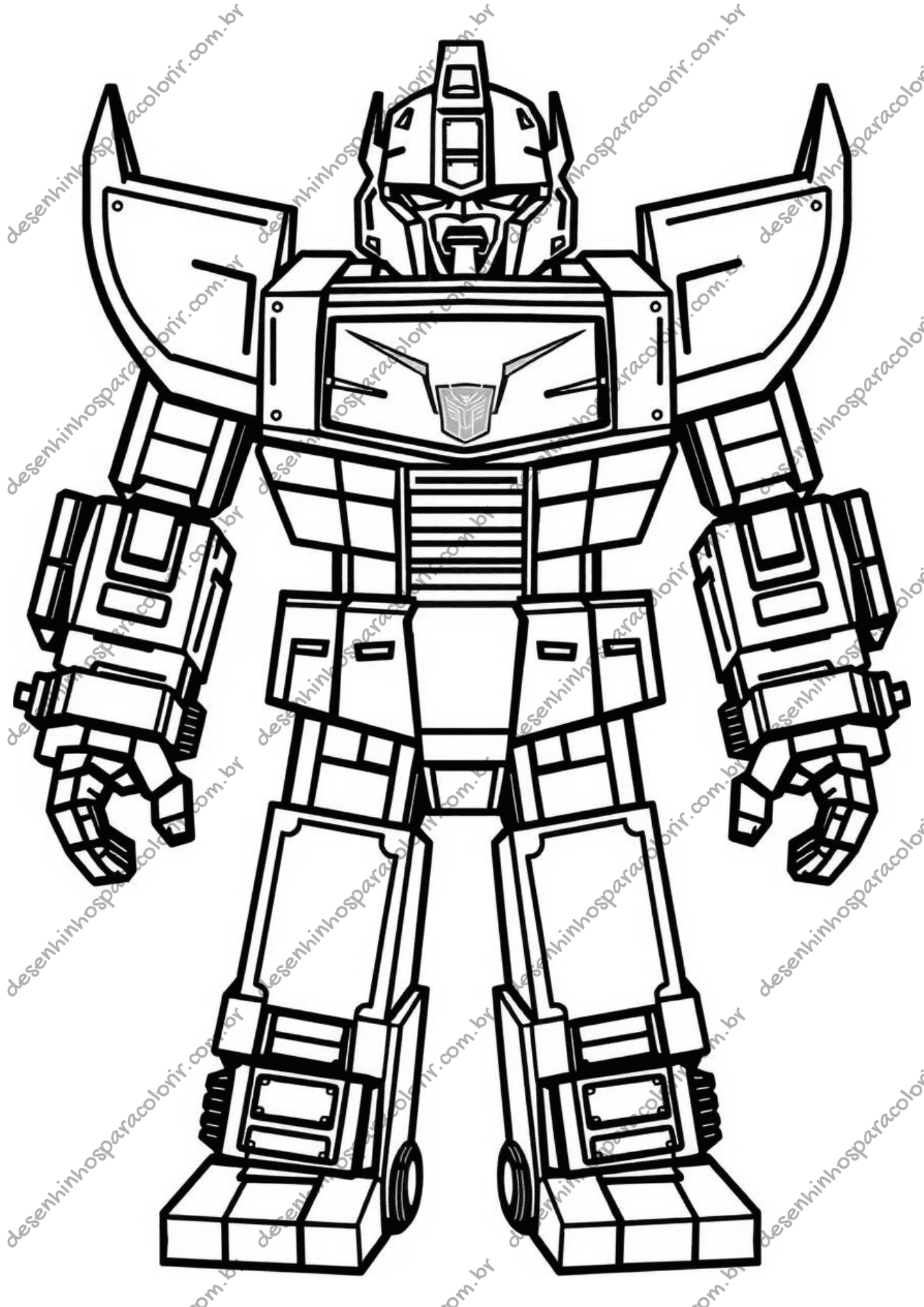 transformers para imprimir e colorir