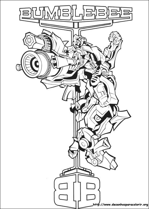 Bumblebee modo carro para colorir
