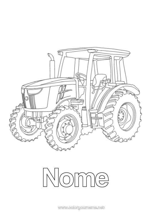 trator John Deere cartoon para colorir