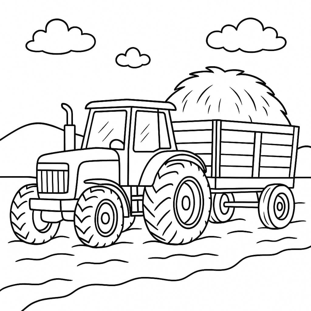 trator John Deere realista para colorir