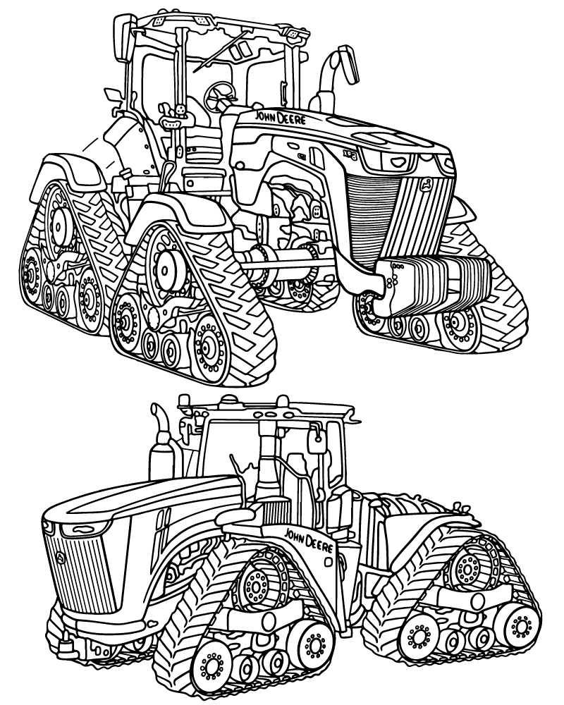 páginas para colorir máquinas agrícolas John Deere